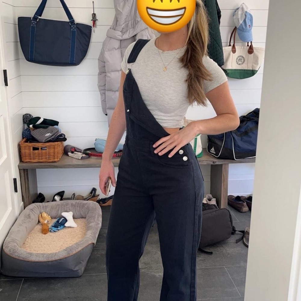Women's Navy Denim Overalls